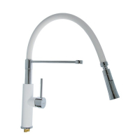 Смеситель для кухни Accoona A4890GG-1, однорычажный, латунь, белый Смеситель для кухни Accoona A4890GG-1, однорычажный, латунь, белый