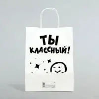 Пакет подарочный &laquo;Классный!&raquo;, 24&times;14&times;28 см