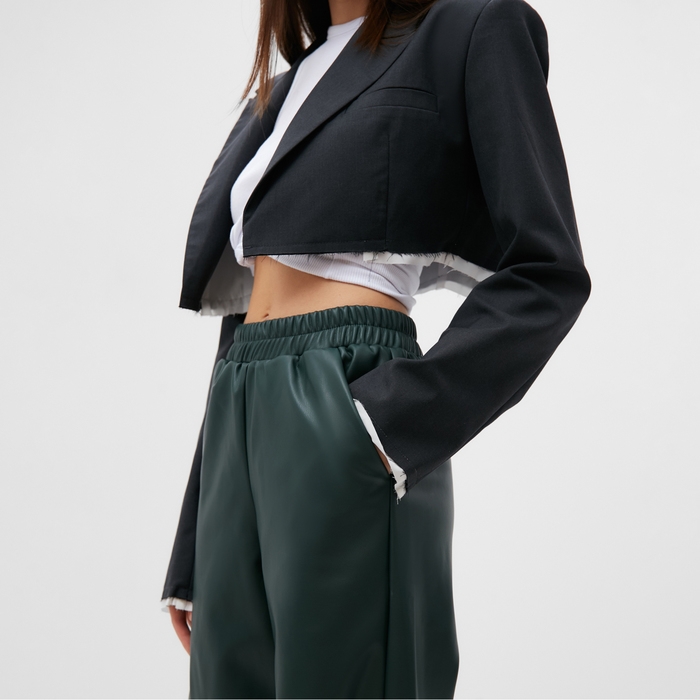 Брюки женские кожаные MIST Basе, р. 44, зеленый