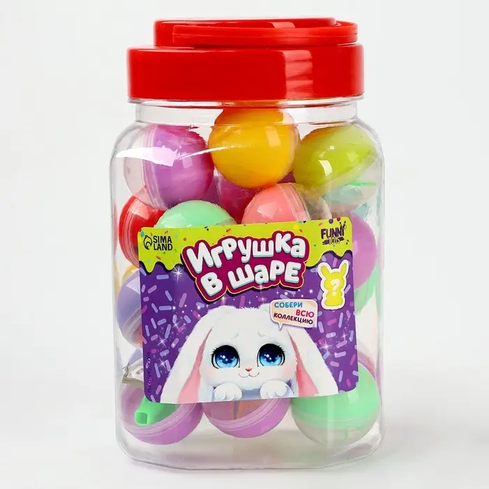 Игрушка - сюрприз &laquo;Зайчик&raquo;, в банке, 30 шт., МИКС