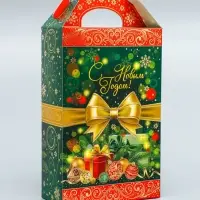 Коробка подарочная новогодняя Ларец &laquo;Бантик&raquo; 17.5&times;31&times;7 см