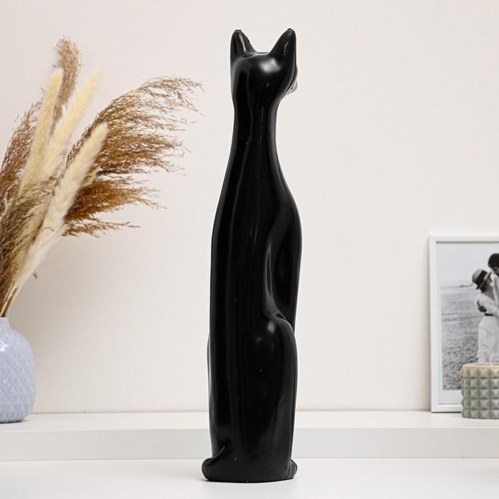 Фигура "Кошка Египетская №1" большая черная глянцевая 10х11х45см