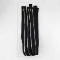 Молния &laquo;Трактор&raquo;, №5, разъёмная, декоративное звено &laquo;Квадрат&raquo;, замок автомат, 80 см, чёрная