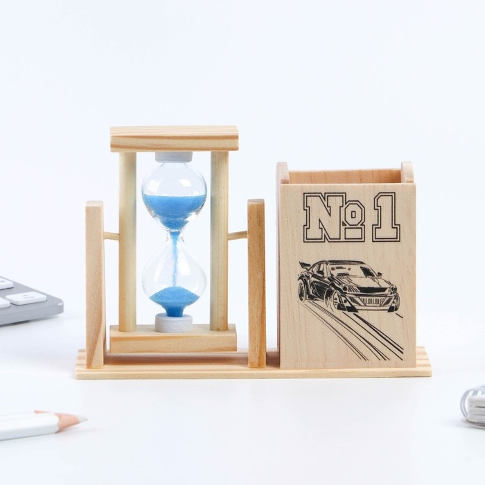 Органайзер для канцелярии с песочными часами (2 в 1) «№1» Органайзер для канцелярии с песочными часами (2 в 1) «№1»