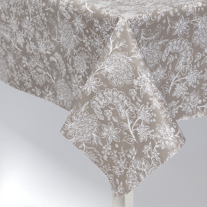 Скатерть на стол «Цветение» Доляна 137×180 см, серая Скатерть на стол «Цветение» Доляна 137×180 см, серая