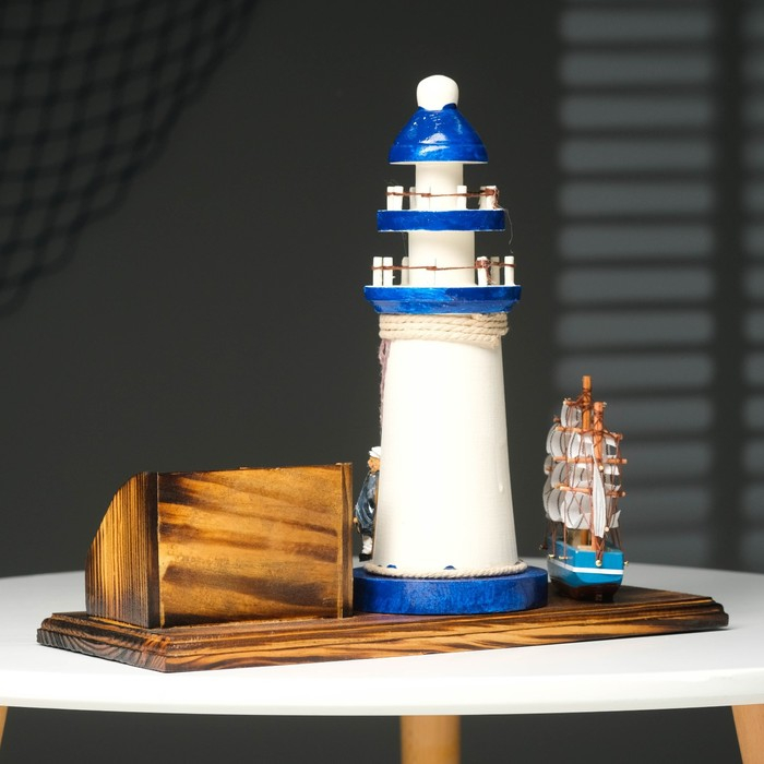 Набор настольный &laquo;Маяк&raquo;: подставка для ручек, визитница, 14 х 30 х 27 см