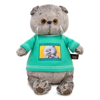 Мягкая игрушка "Басик в лонгсливе с принтом "Мультсериал", 19 см Ksm19-004