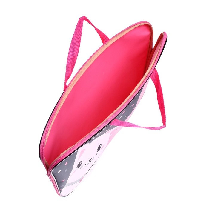 Папка для чертежей и рисунков А3, 470 х 350 х 20 мм, с ручками, текстильная, Calligrata Папка для чертежей и рисунков А3, 470 х 350 х 20 мм, с ручками, текстильная, Calligrata "Котик"