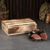 Камень для бани "Красное-Черное", малиновый кварцит и оливин Ящик 10 кг, фракция 70-120 мм