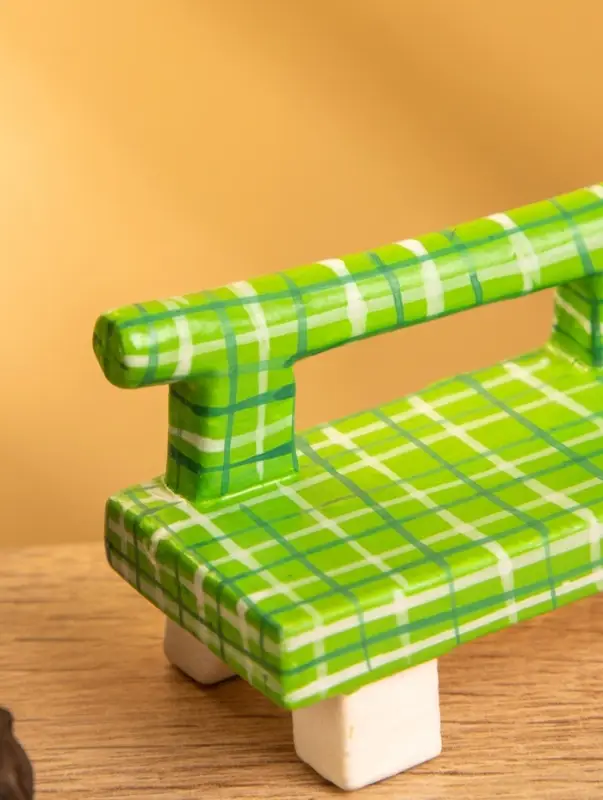 Сувенир дерево "Скамейка" цв. зелёный, 8,5х4х5 см