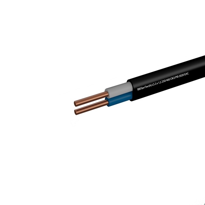 Кабель Кабель "Мастер Тока" ВВГбм-Пнг(A)-LS, сечение 2х1.5 мм2, 20 м, черный