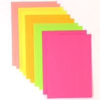 Бумага цветная тонированная, неоновая, А4, 10 листов, 5 цветов, немелованная, двусторонняя, в пакете, 80 г/м&sup2;, Тачки