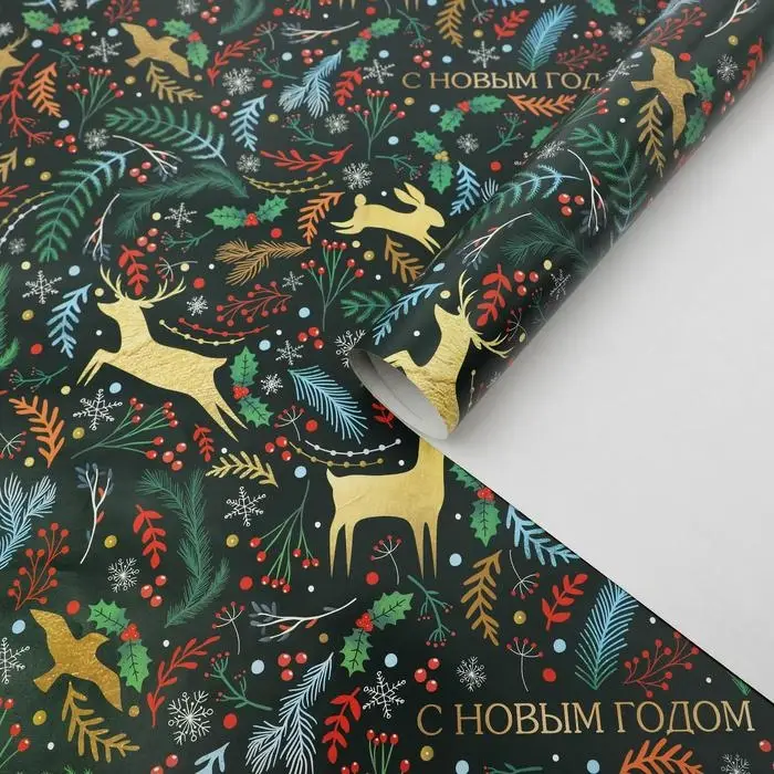 Бумага упаковочная глянцевая &laquo;Европейский стиль&raquo;, 70 х 100 см