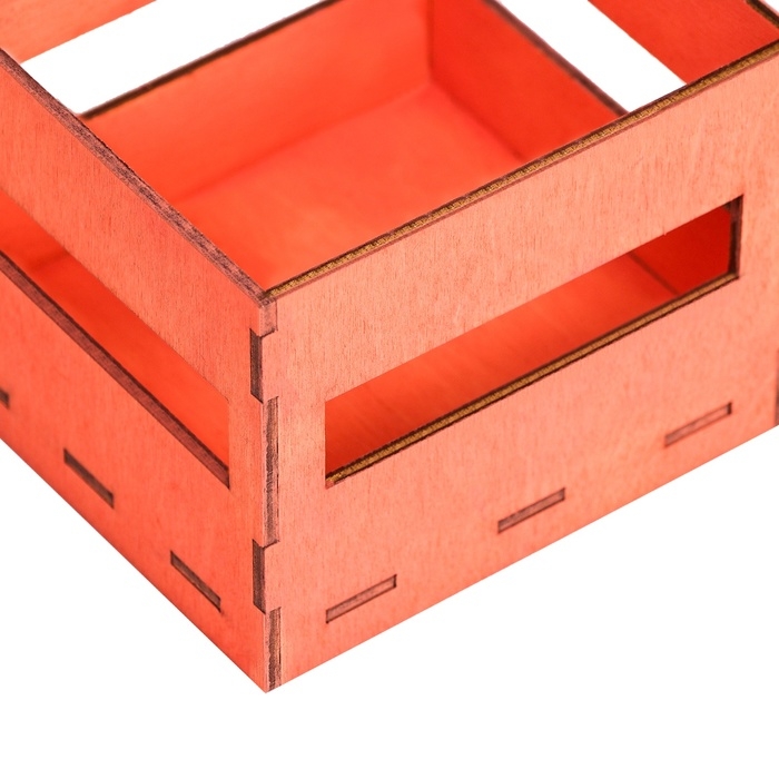 Кашпо деревянное, двухреечное, персик, 11 х 10,5 х 9 см Кашпо деревянное, двухреечное, персик, 11 х 10,5 х 9 см