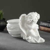 Декоративное кашпо для цветов, &laquo;Спящий ангел&raquo;, 650 мл, 15&times;18.5&times;31 см, гипс, белое