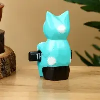 Сувенир "Кот с табличкой WELCOME" дерево 8х4х10 см, цв. бирюзовый