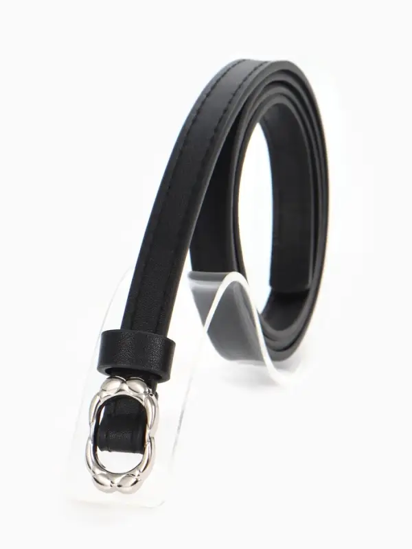 Ремень жен 02-01-02-01, Сент0425,  1,4*0,2*105 см, пряжка металл, черный
