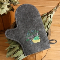 Рукавица для бани войлочная "Легкого пара!" Рукавица для бани войлочная "Легкого пара!"