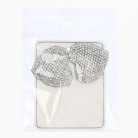 Серьги "Сияние вечера" сердце, цвет белый в серебре