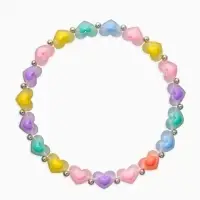 Бусы детские "Выбражулька" сердце, цветные в серебре