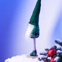 Фигура текстиль &laquo;Гном в зелёном&raquo; 54 см, 1 LED, от батареек AG13&times;3, свечение тёплое белое