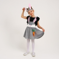 Карнавальный костюм «Зайка серая с мордочкой», плюш, р. 28, рост 98-104 см Карнавальный костюм «Зайка серая с мордочкой», плюш, р. 28, рост 98-104 см