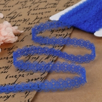 Кружево капроновое, 15 мм &times; 10 &plusmn; 1 м, цвет синий