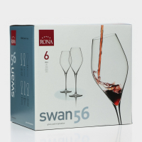Набор бокалов для вина Swan, 560 мл, хрустальное стекло, 6 шт