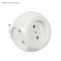 Тройник электрический REXANT "Шар", 6 А, без з/к, белый