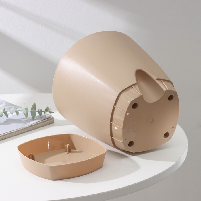 Горшок для цветов с прикорневым поливом Amsterdam, 4 л, цвет молочный шоколад