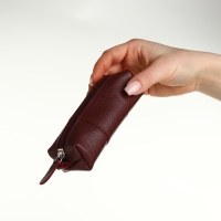 Ключница карманная на молнии, TEXTURA, длина 12,5 см, кольцо, цвет бордовый Ключница карманная на молнии, TEXTURA, длина 12,5 см, кольцо, цвет бордовый