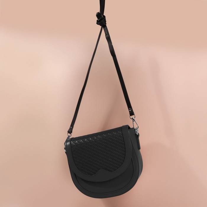 Ручка для сумки из натуральной кожи, с карабинами, 125 × 1,2 см, цвет чёрный Ручка для сумки из натуральной кожи, с карабинами, 125 × 1,2 см, цвет чёрный