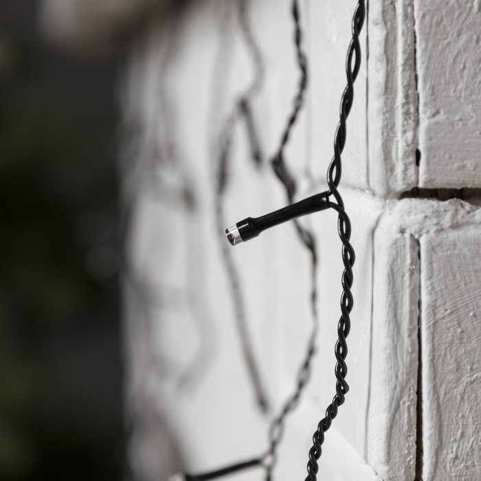 Гирлянда &laquo;Бахрома&raquo; 1.8 х 0.5 м, IP20, тёмная нить, 48 LED, свечение зелёное, 8 режимов, 220 В