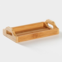 Ёмкости для соусов фарфоровые на подставке из бамбука BellaTenero, 3 предмета: 2 соусника 420 мл, подставка 17&times;7,2&times;17 см, цвет белый