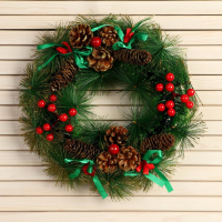 Венок новогодний d-30 см "Лесная тайна" Венок новогодний d-30 см "Лесная тайна"