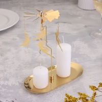 Подсвечник "Карусель с феями", золотая, металл, 8,5 х 18 см