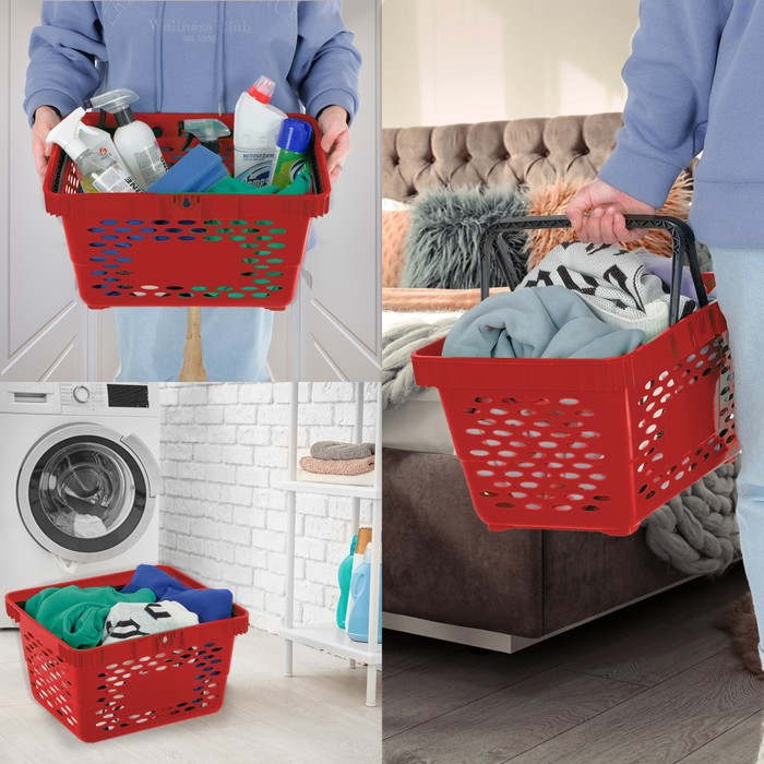 Корзина покупательская пластиковая 28 л, цвет красный Корзина покупательская пластиковая 28 л, цвет красный