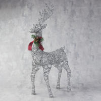 Светодиодная фигура &laquo;Олень серебристый&raquo; 50 &times; 85 &times; 18 см, металл, 220 В, свечение белое