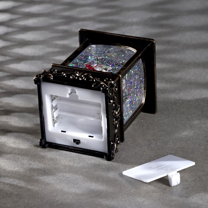 Светодиодная фигура &laquo;Фонарь с Дедом Морозом&raquo; 7.6 &times; 13.5 &times; 3.2 см, пластик, блёстки, батарейки 3xAAA (нет в комплекте), свечение тёплое белое