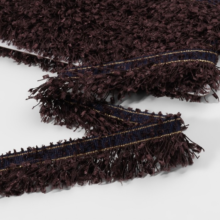 Тесьма декоративная &laquo;Твидовая&raquo;, односторонняя, 35 мм, 5 &plusmn; 0,5 м, цвет коричневый