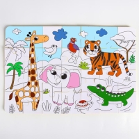 Мягкий пазл для малышей раскраска «Африка», размер 50х33 см, 28 деталей, Крошка Я Мягкий пазл для малышей раскраска «Африка», размер 50х33 см, 28 деталей, Крошка Я