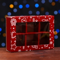 Новый год. Коробка под 6 конфет "Праздничное настроение", 13,7 х 9,8 х 3,8 см, кондитерская упаковка Новый год. Коробка под 6 конфет "Праздничное настроение", 13,7 х 9,8 х 3,8 см, кондитерская упаковка