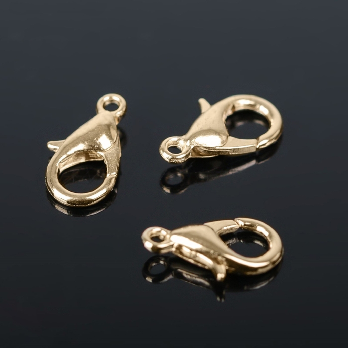 Замок-карабин 12 мм (набор 10 шт.), цвет золото Замок-карабин 12 мм (набор 10 шт.), цвет золото