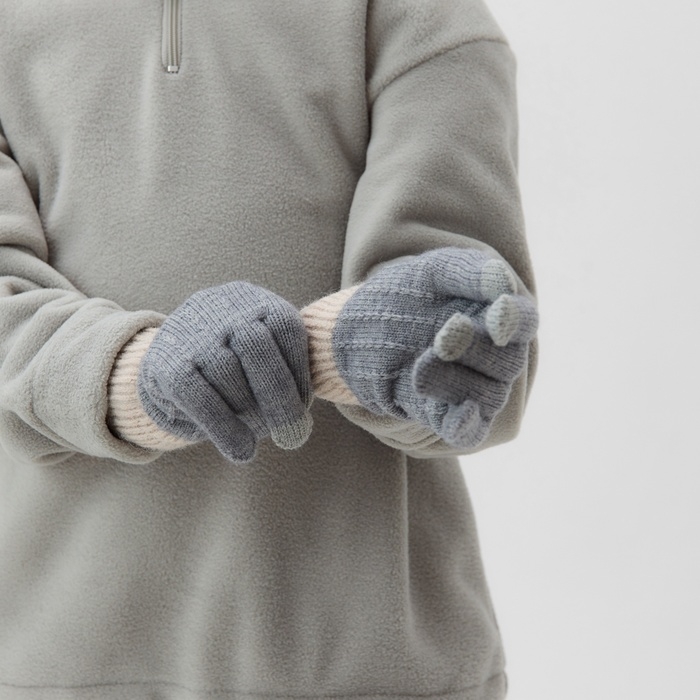 Перчатки MINAKU, размер 22 см, цвет серый