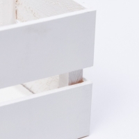 Кашпо деревянное, двухреечное, белое, 24, 5х 11,5 х 9 см Кашпо деревянное, двухреечное, белое, 24, 5х 11,5 х 9 см