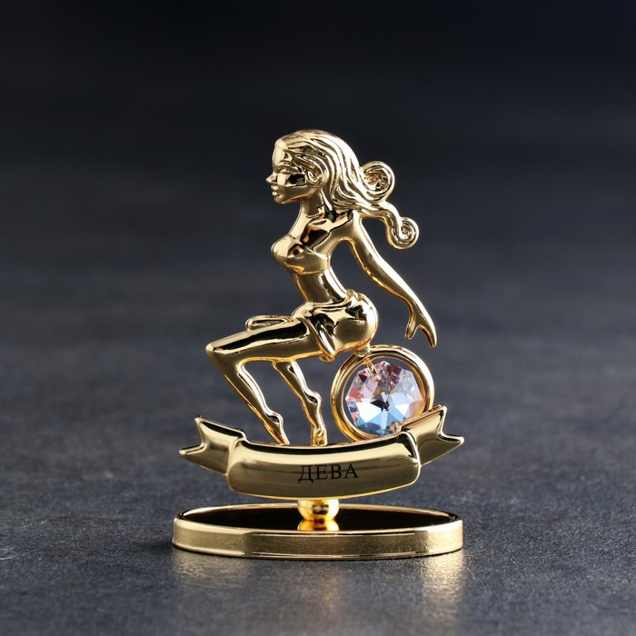 Сувенир знак зодиака &laquo;Дева&raquo;, 7х2,3х9 см, с кристаллом