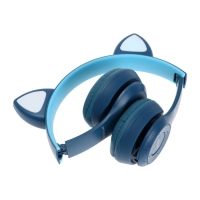 Наушники  ERGOLUX ELX-BTHP02-C06, беспроводные, накладные, микрофон, 250мАч, FM, синие