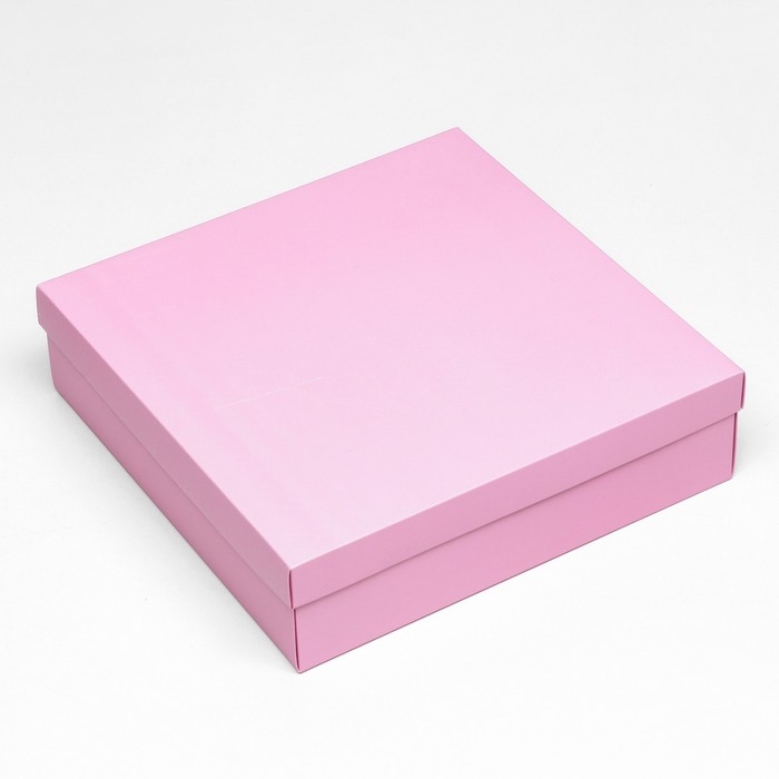 Коробка подарочная складная, упаковка, крышка-дно, розовая, 30 х 30 х 8 см