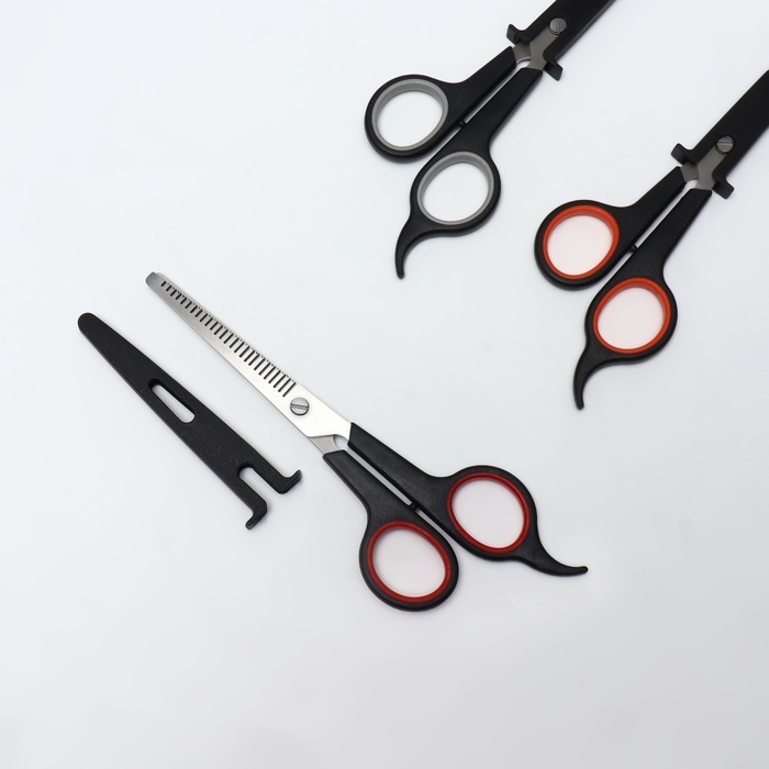 Ножницы филировочные с упором, лезвие &mdash; 6,5 см, цвет МИКС