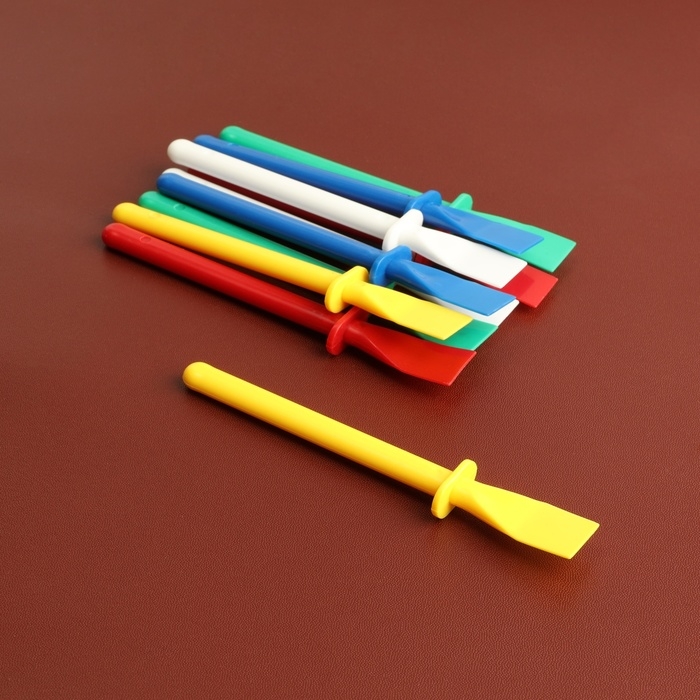 Лопаточки для нанесения клея на кожу, пластиковые, 11,5 &times; 1,15 см, 10 шт, цвет МИКС